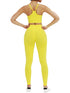 the keeper GATHERED CROP & high waist scrunch butt legging SET Yellow